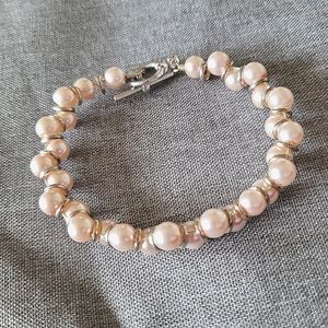 Pale pink beaded bracelet